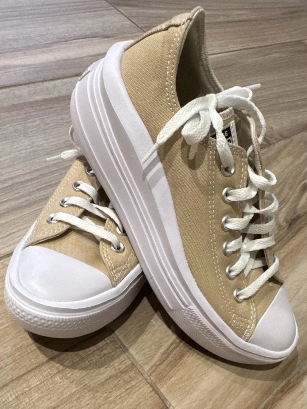 8W Converse Chuck Taylor All Star Move Platform Low Nutty Granola/White